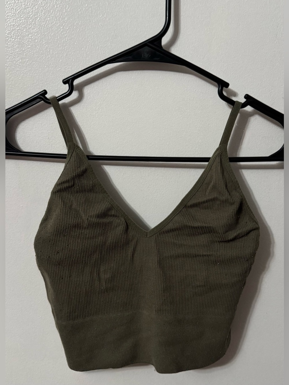 Bozzolo Olive Ribbed V-Neck Camisole